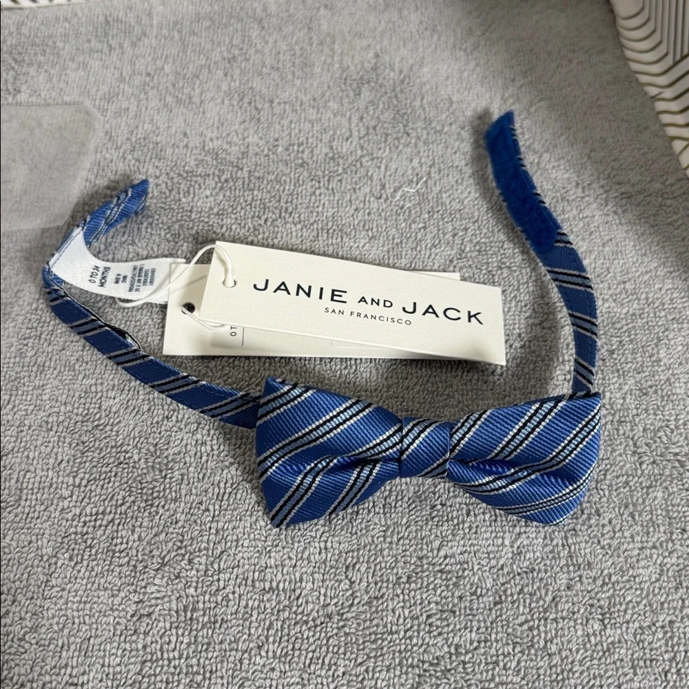 Janie and Jack bodysuit NWT  Blue White Striped Tiger shirt sleeve and a nwt tie